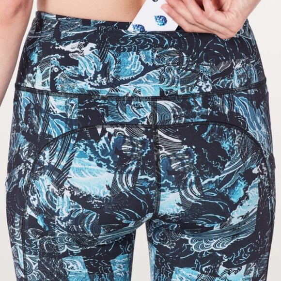 Lululemon Fast & Free Crop II *Nulux 19" Eternal Wave Starlight Black - Picture 4 of 10